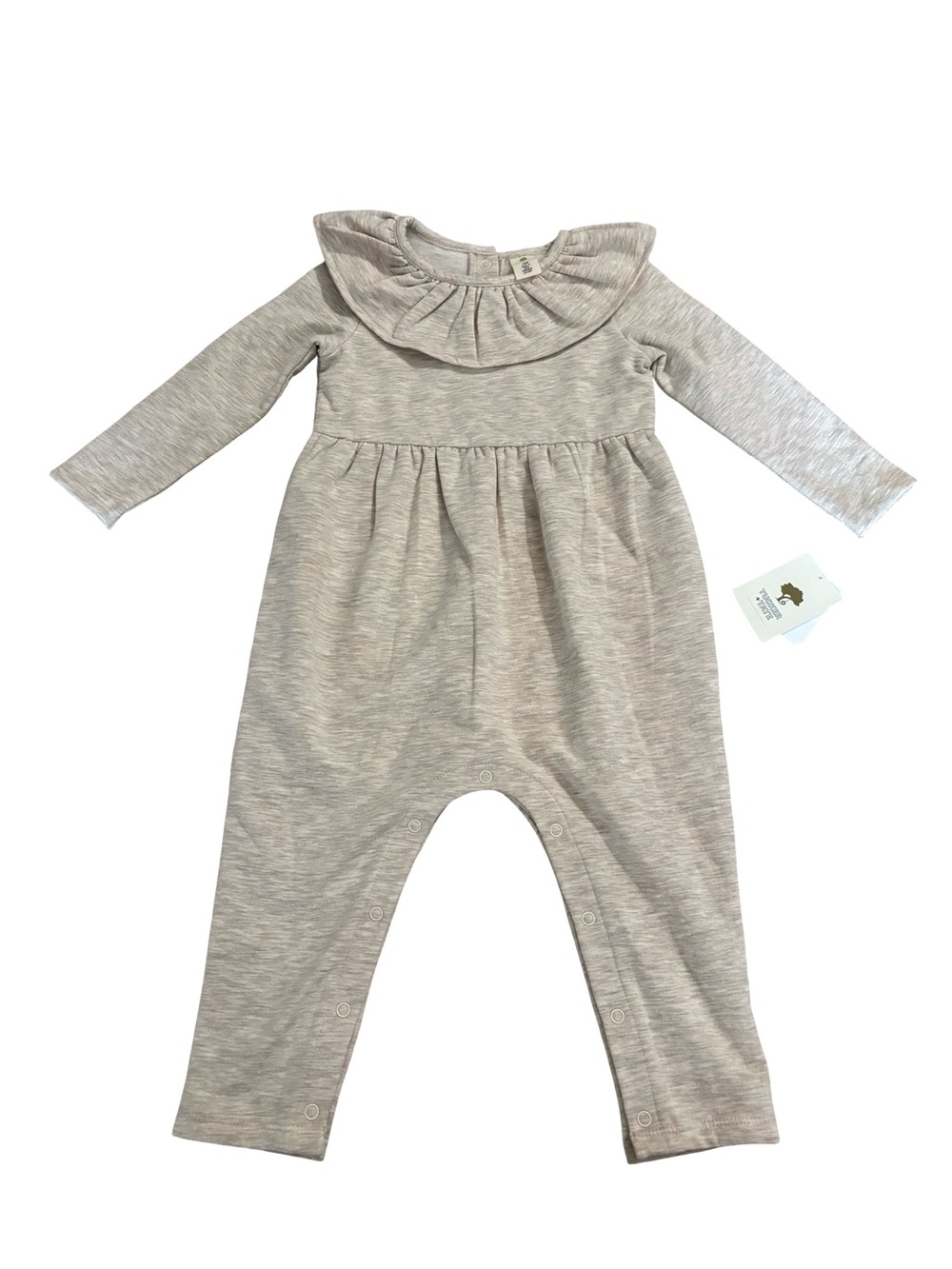 Tucker + Tate Heather Taupe Ruffle Collar Romper